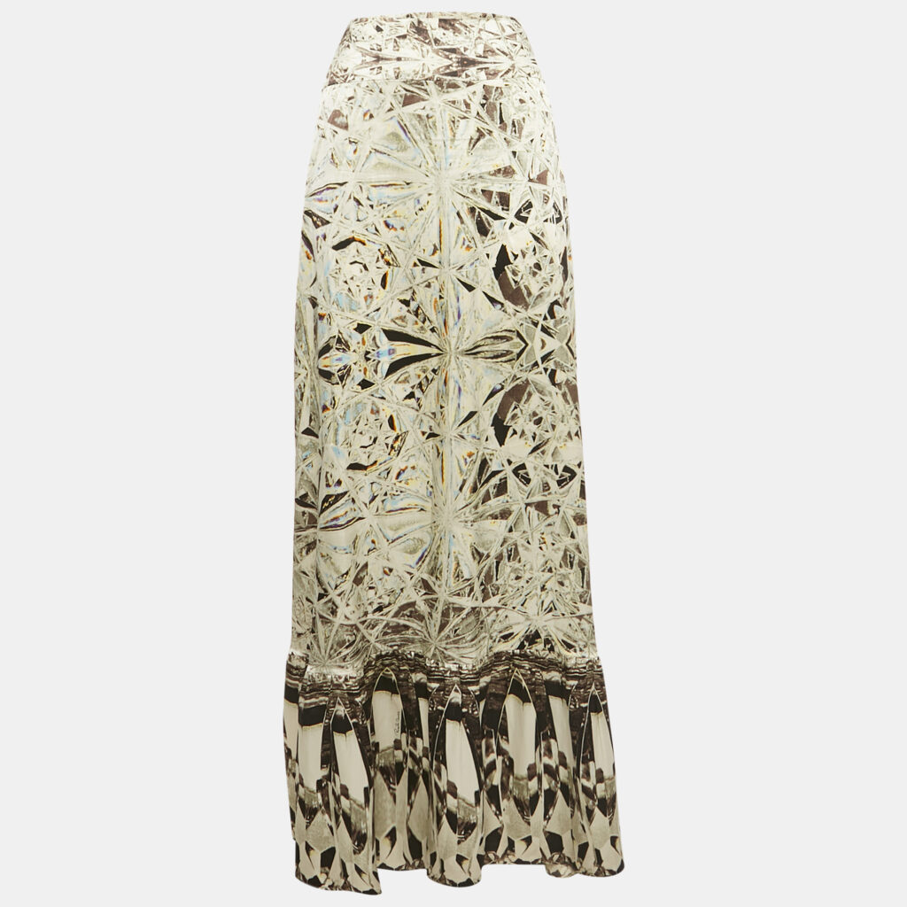 Roberto Cavalli Multicolor Printed Silk Maxi Skirt L Roberto Cavalli Multicolor Printed Silk Maxi Skirt L
