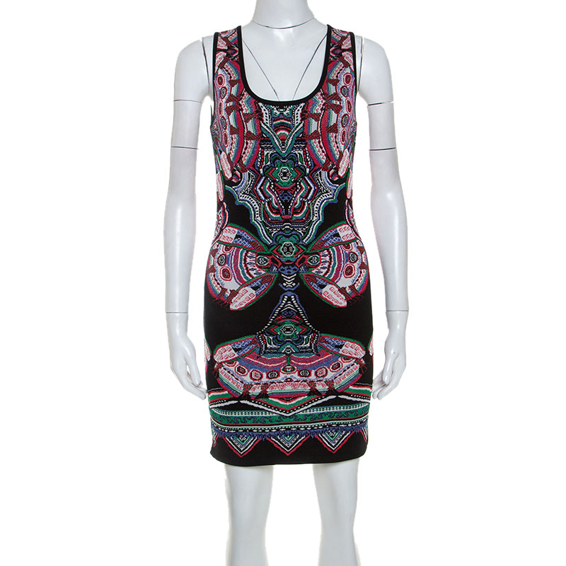 Roberto Cavalli Multicolor Lurex Jacquard Knit Sleeveless Dress S Roberto Cavalli Multicolor Lurex Jacquard Knit Sleeveless Dress S