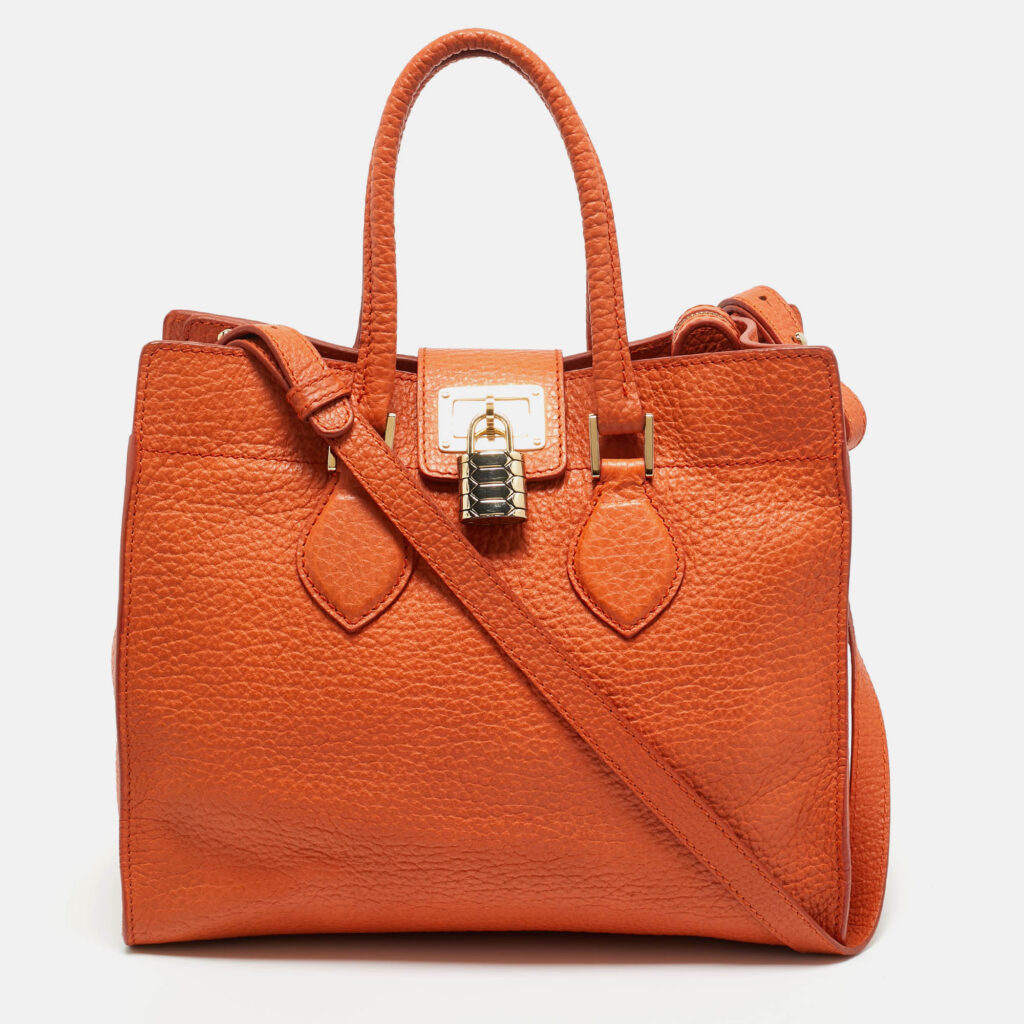 Roberto Cavalli Orange Leather Florence Tote Roberto Cavalli Orange Leather Florence Tote