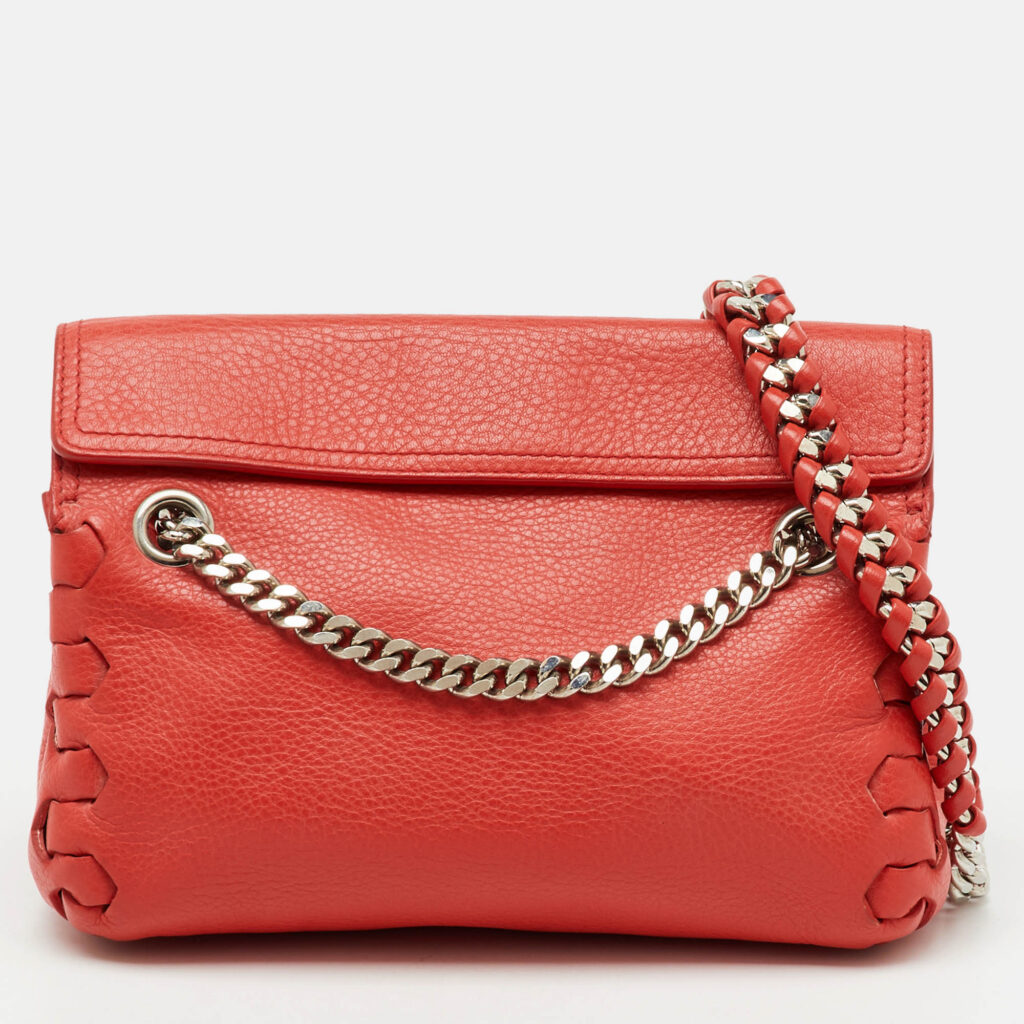 Roberto Cavalli Bright Red Leather Regina Chain Shoulder Bag Roberto Cavalli Bright Red Leather Regina Chain Shoulder Bag