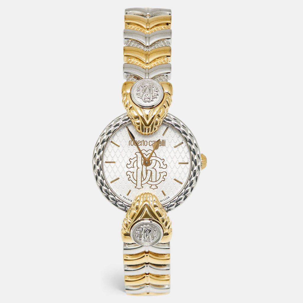 Roberto Cavalli By Franck Muller 1L075 Silver Dial Two-Tone Stainless Steel Women's Wristwatch 32 mm Roberto Cavalli By Franck Muller 1L075 Silver Dial Two-Tone Stainless Steel Women's Wristwatch 32 mm
