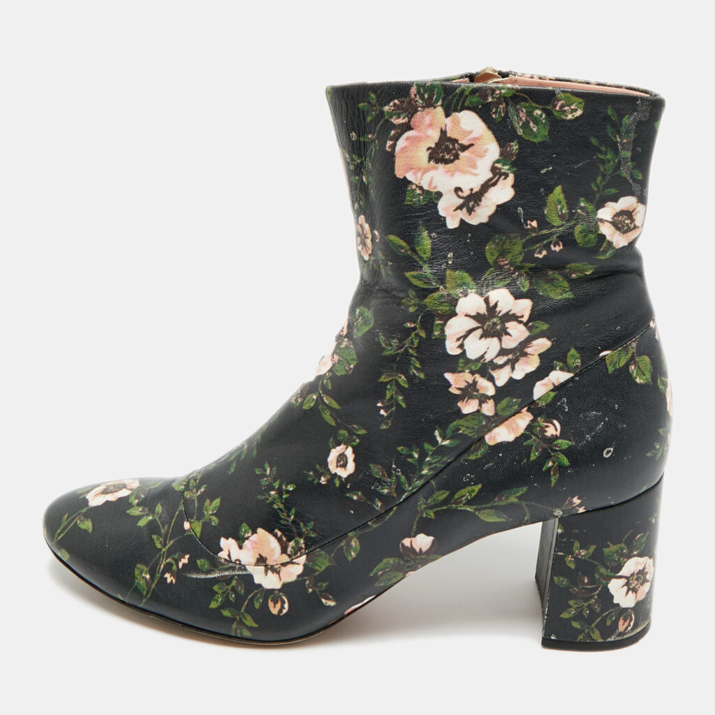 Rochas Size 39.5 Multicolor Leather Ankle Length Boots