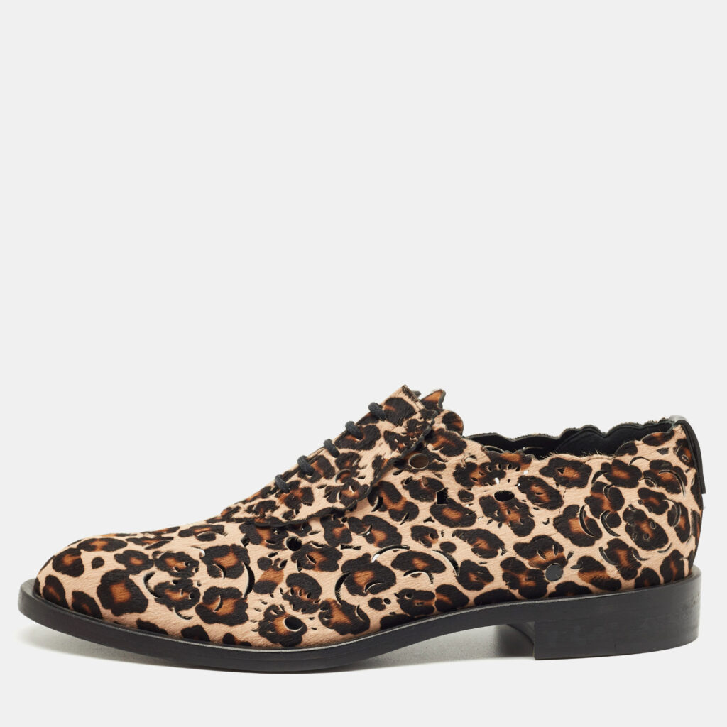 Roger Vivier Brown Leopard Print Calf Hair Lace Up Oxfords Size 40 Roger Vivier Brown Leopard Print Calf Hair Lace Up Oxfords Size 40