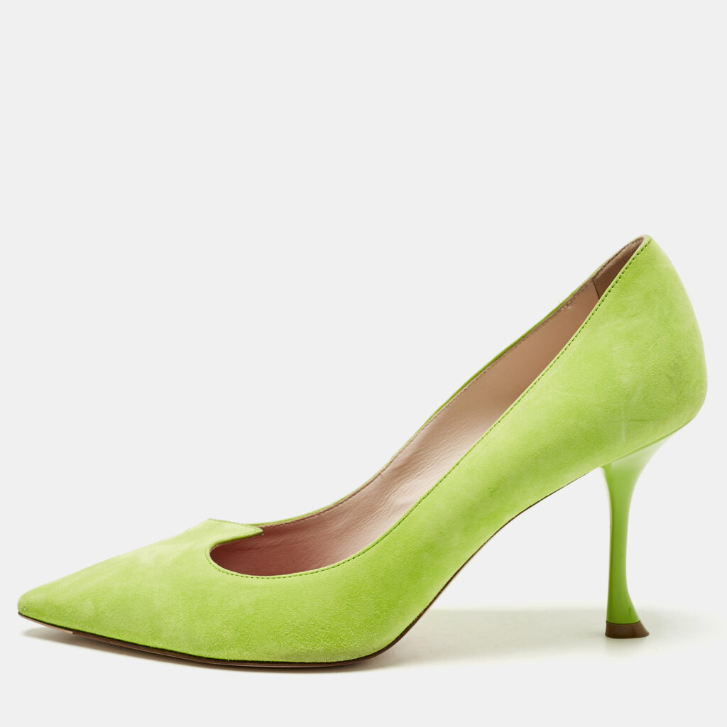 Roger Vivier Green Suede Pointed Toe Pumps Size 41 Roger Vivier Green Suede Pointed Toe Pumps Size 41