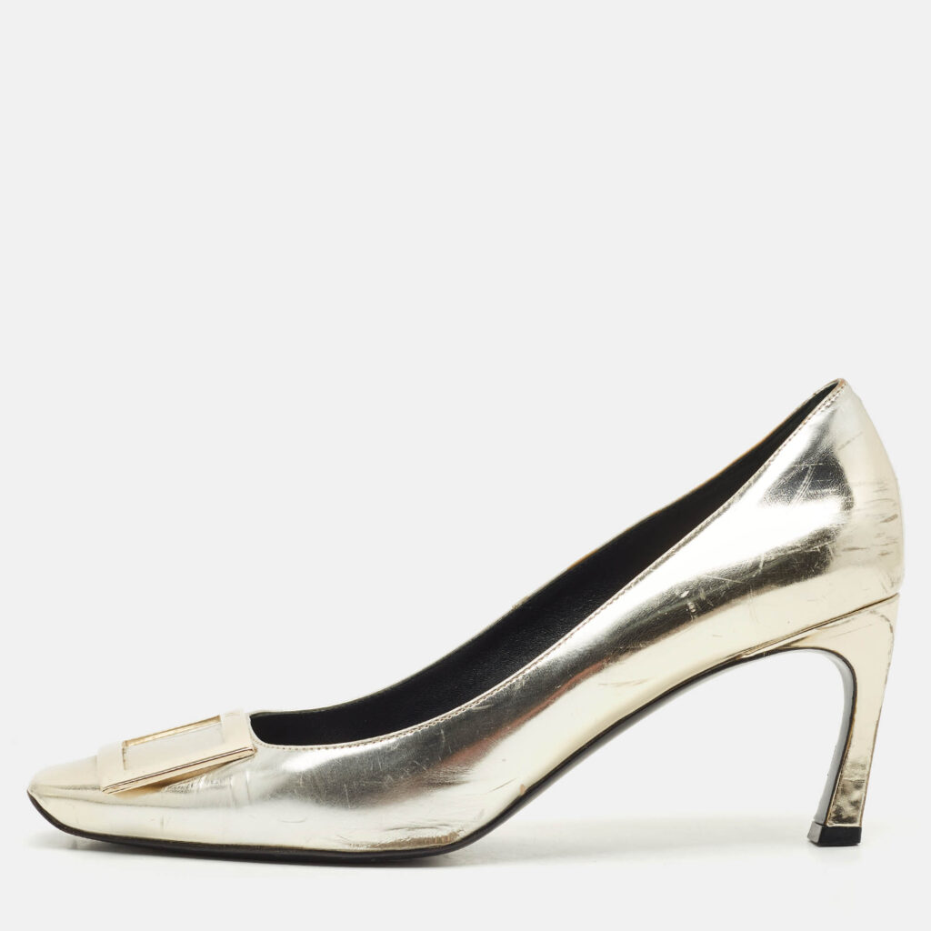 Roger Vivier Gold Leather Trompette Pumps Size 39.5 Roger Vivier Gold Leather Trompette Pumps Size 39.5