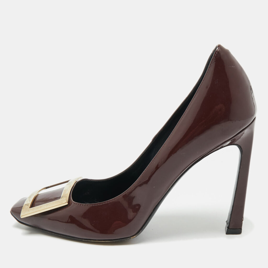 Roger Vivier Burgundy Patent Leather Trompette Pumps Size 37 Roger Vivier Burgundy Patent Leather Trompette Pumps Size 37