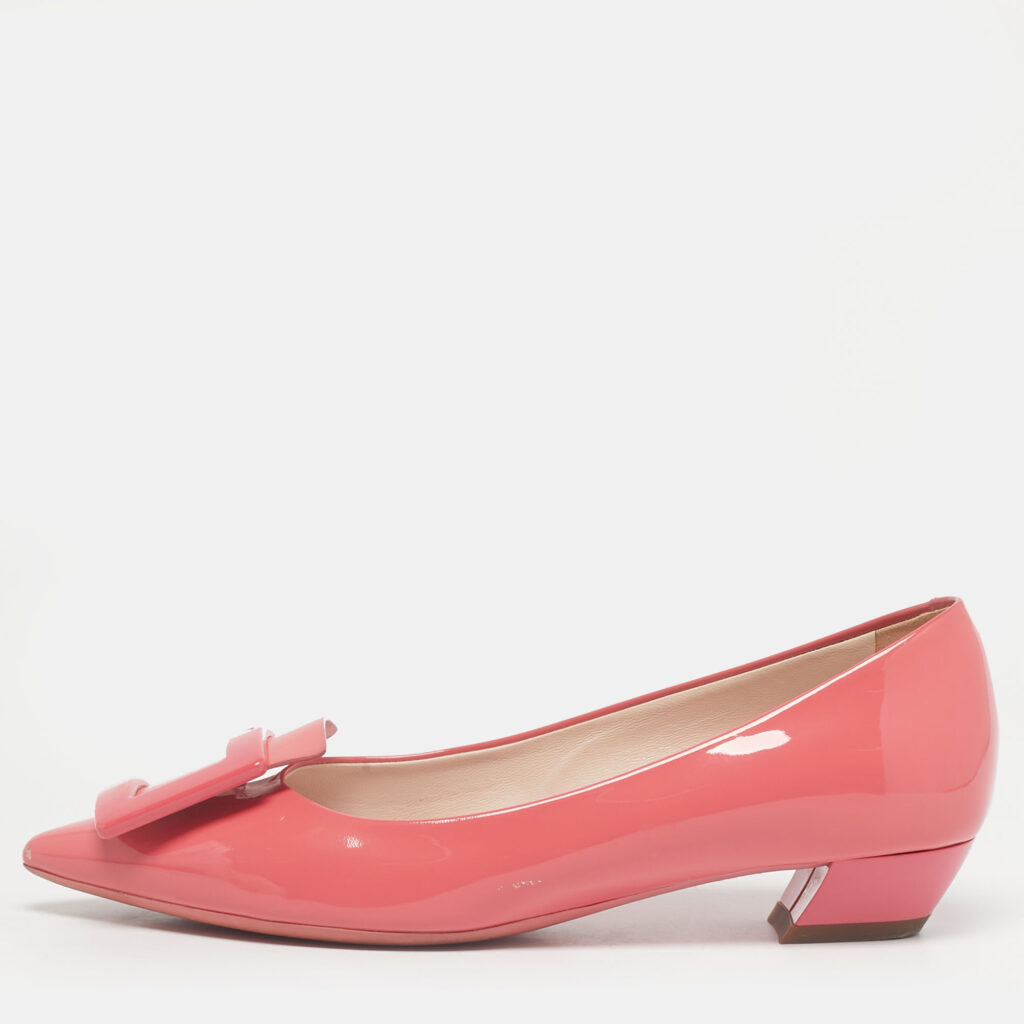 Roger Vivier Pink Patent Leather Gommettine Ballet Flats Size 36 Roger Vivier Pink Patent Leather Gommettine Ballet Flats Size 36
