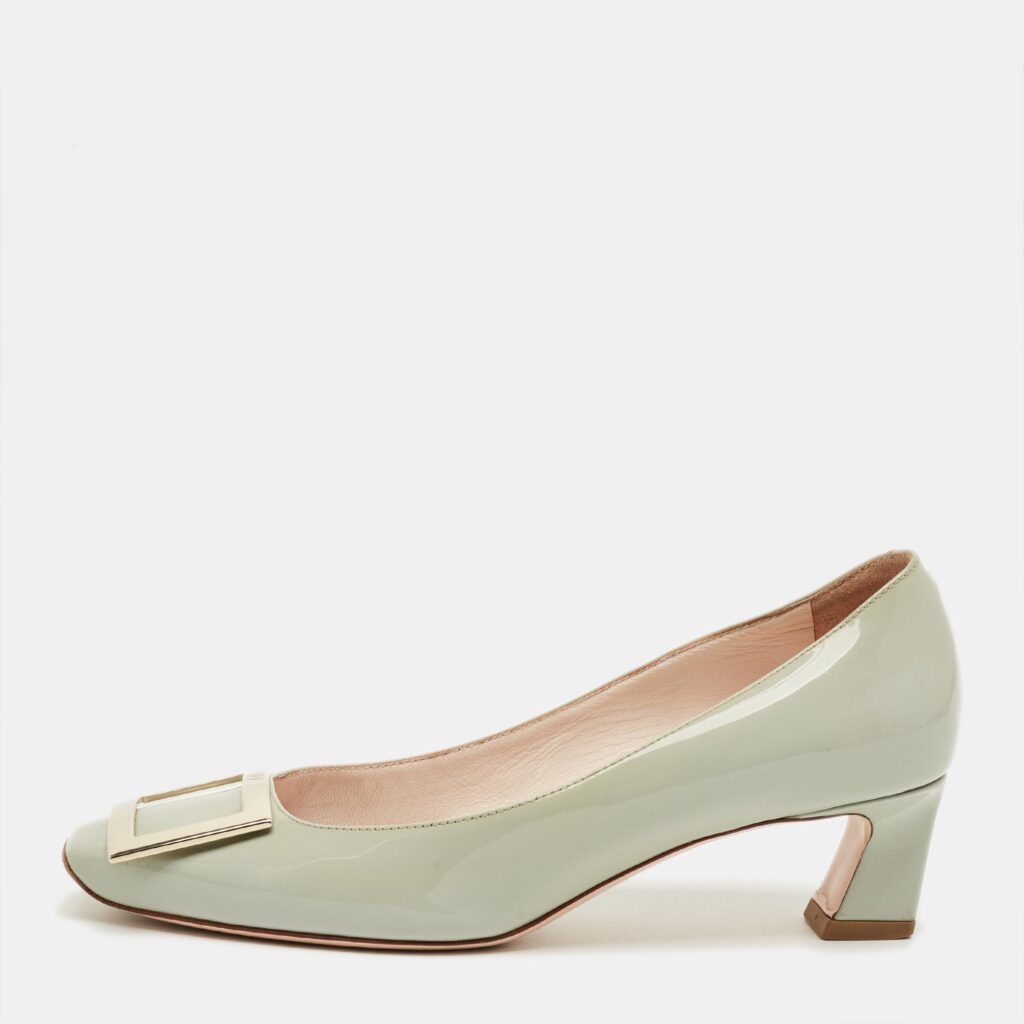 Roger Vivier Grey Patent Leather Trompette Pumps Size 36