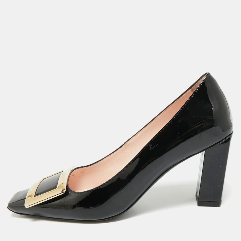 luxury-women-roger-vivier-used-shoes-p1249835-001.jpg Roger Vivier Belle Vivier Size 37 Black Patent Leather Pumps