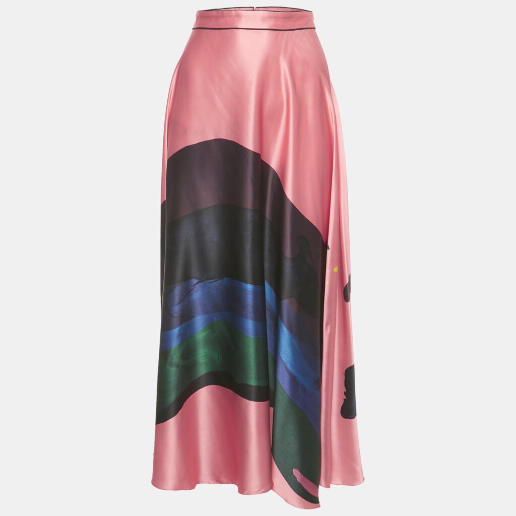 Roksanda Multicolor Printed Silk Amaranth Midi Skirt M Roksanda Multicolor Printed Silk Amaranth Midi Skirt M