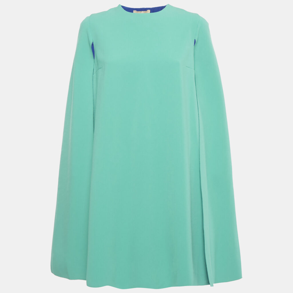 Roksanda Blue Two Toned Crepe Cape Short Dress M