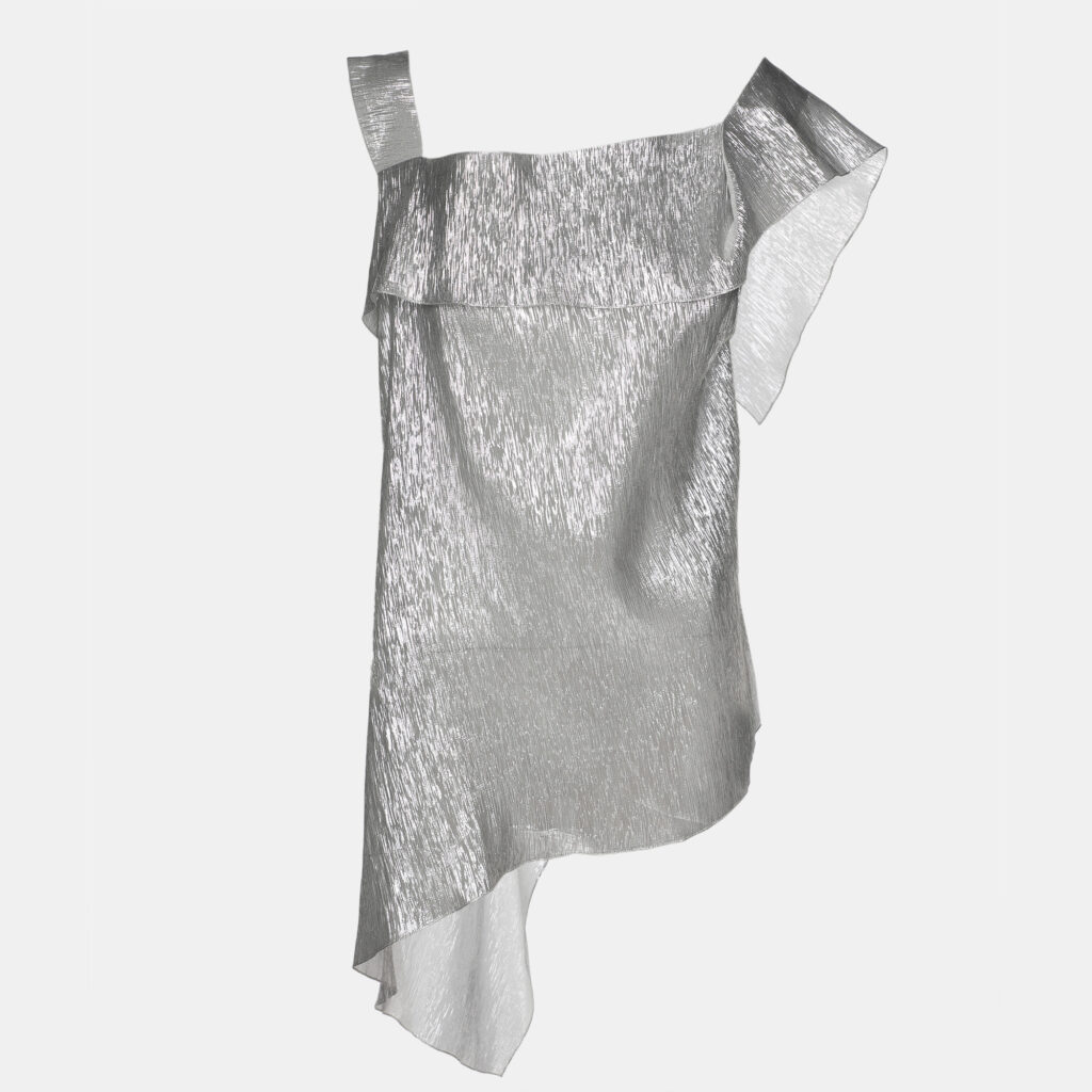 Roland Mouret x Net-a-Porter Silver Silk One Strap Top XXL Roland Mouret x Net-a-Porter Silver Silk One Strap Top XXL