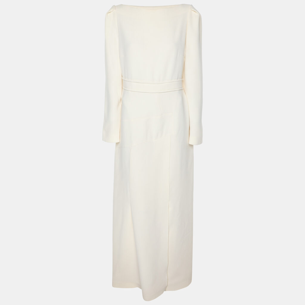 Roland Mouret Cream Crepe Long Sleeve Dress XL Roland Mouret Cream Crepe Long Sleeve Dress XL