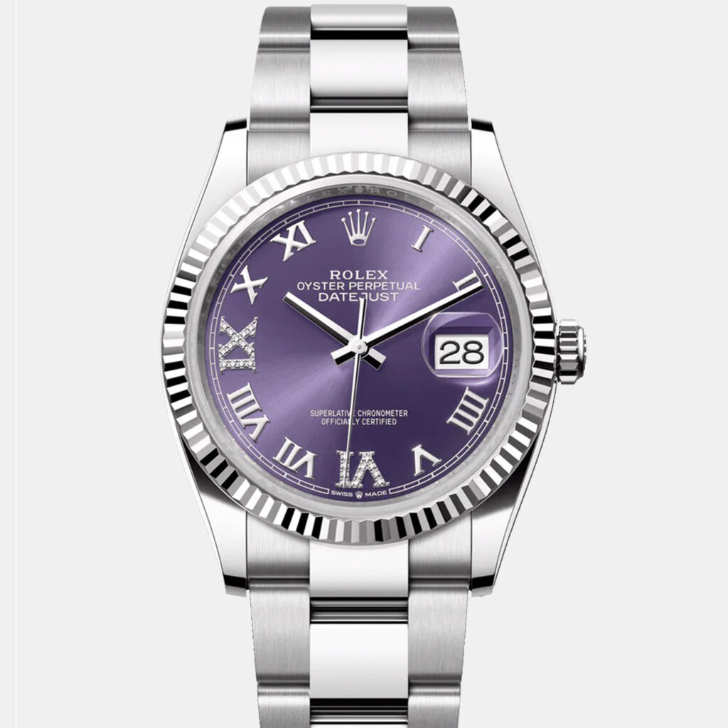 luxury-women-rolex-new-watches-p1220906-022-1.jpeg Rolex Datejust 126234-0021 Automatic Purple Diamond Stainless Steel Women’s Wristwatch 36 mm
