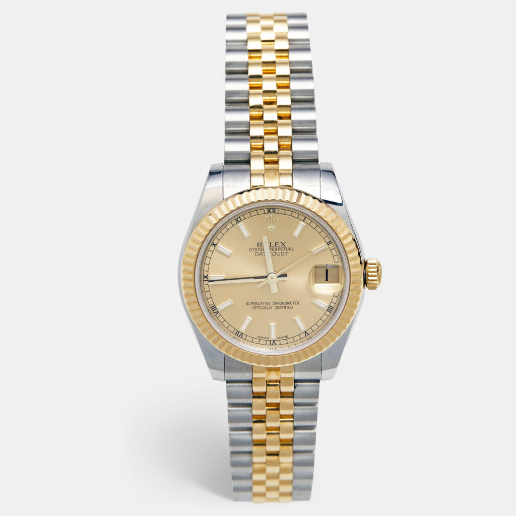 Rolex Champagne 18k Yellow Gold Stainless Steel Datejust 178273 Women's Wristwatch 31 mm Rolex Champagne 18k Yellow Gold Stainless Steel Datejust 178273 Women's Wristwatch 31 mm