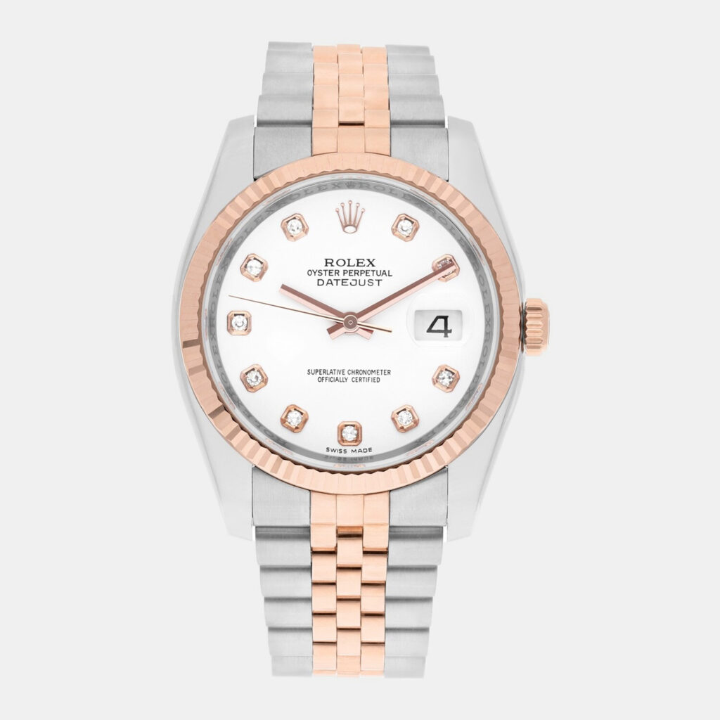 Rolex Datejust 116231 Automatic White 18k Rose Gold Stainless Steel Women's Wristwatch 36 mm Rolex Datejust 116231 Automatic White 18k Rose Gold Stainless Steel Women's Wristwatch 36 mm