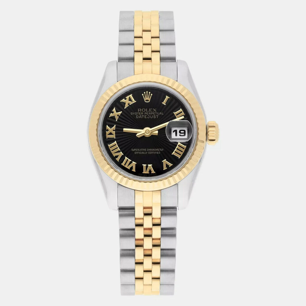 Rolex Datejust 179173 Automatic Black 18k Yellow Gold Stainless Steel Women's Wristwatch 26 mm Rolex Datejust 179173 Automatic Black 18k Yellow Gold Stainless Steel Women's Wristwatch 26 mm