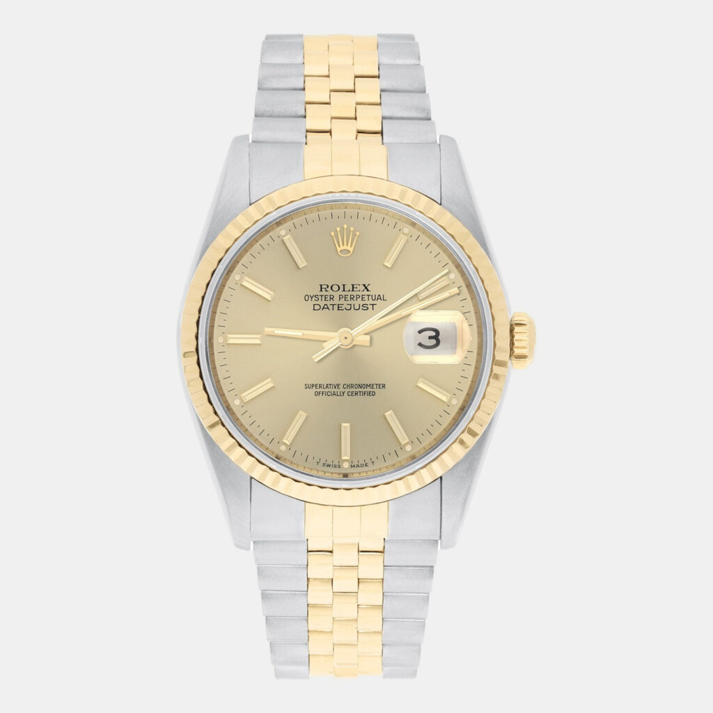 Rolex Datejust 16233 Automatic Champagne 18k Yellow Gold Stainless Steel Women's Wristwatch 36 mm Rolex Datejust 16233 Automatic Champagne 18k Yellow Gold Stainless Steel Women's Wristwatch 36 mm