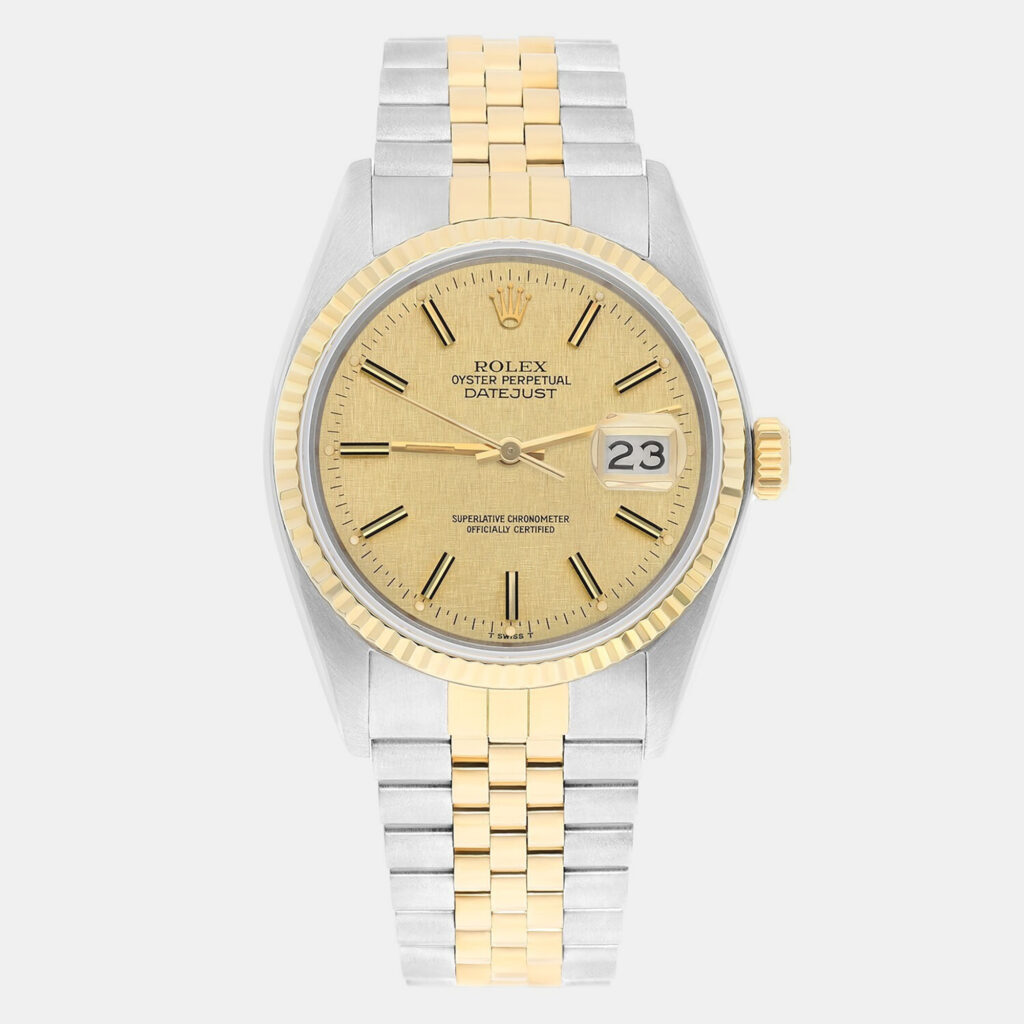Rolex Datejust 16013 Automatic Champagne 18k Yellow Gold Stainless Steel Women's Wristwatch 36 mm Rolex Datejust 16013 Automatic Champagne 18k Yellow Gold Stainless Steel Women's Wristwatch 36 mm