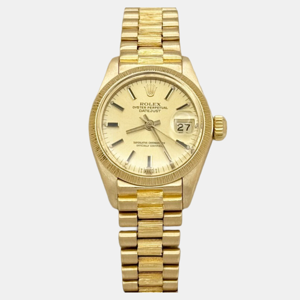 Rolex President Datejust 6927 Automatic Champagne 18k Yellow Gold Women's Wristwatch 26 mm Rolex President Datejust 6927 Automatic Champagne 18k Yellow Gold Women's Wristwatch 26 mm