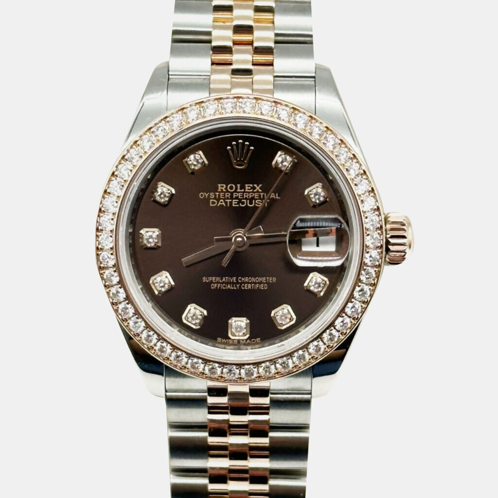 luxury-women-rolex-used-watches-p1222426-002-1.jpg Rolex Datejust 279381 Automatic Chocolate 18K Rose Gold Stainless Steel Women's Wristwatch 28 mm