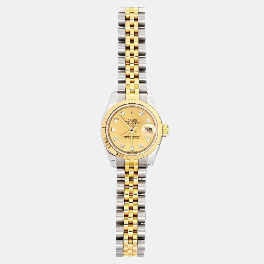 Rolex Datejust 179173 Automatic Champagne Diamond 18k Yellow Gold Stainless Steel Women's Wristwatch 26 mm Rolex Datejust 179173 Automatic Champagne Diamond 18k Yellow Gold Stainless Steel Women's Wristwatch 26 mm