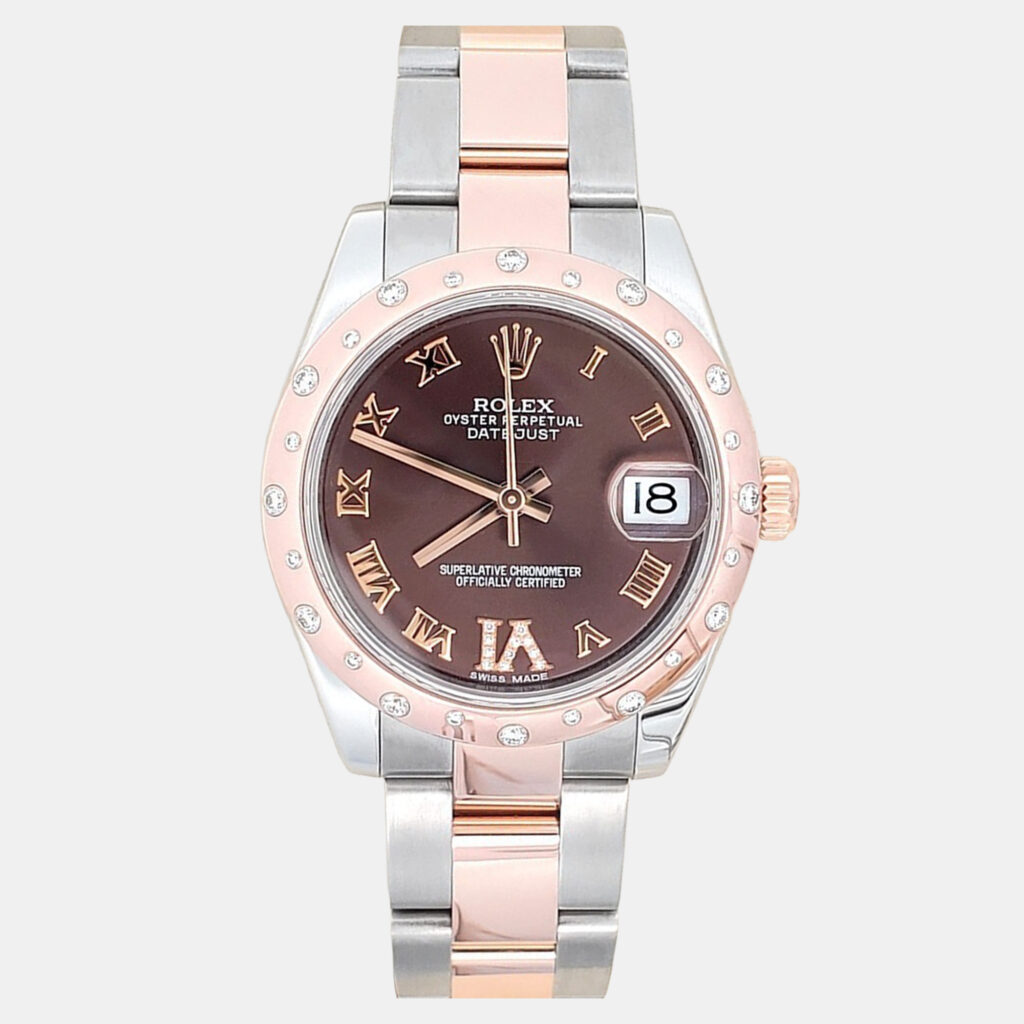 Rolex Datejust 178341 Automatic Diamond Chocolate 18k Rose Gold Stainless Steel Women's Wristwatch 31 mm Rolex Datejust 178341 Automatic Diamond Chocolate 18k Rose Gold Stainless Steel Women's Wristwatch 31 mm