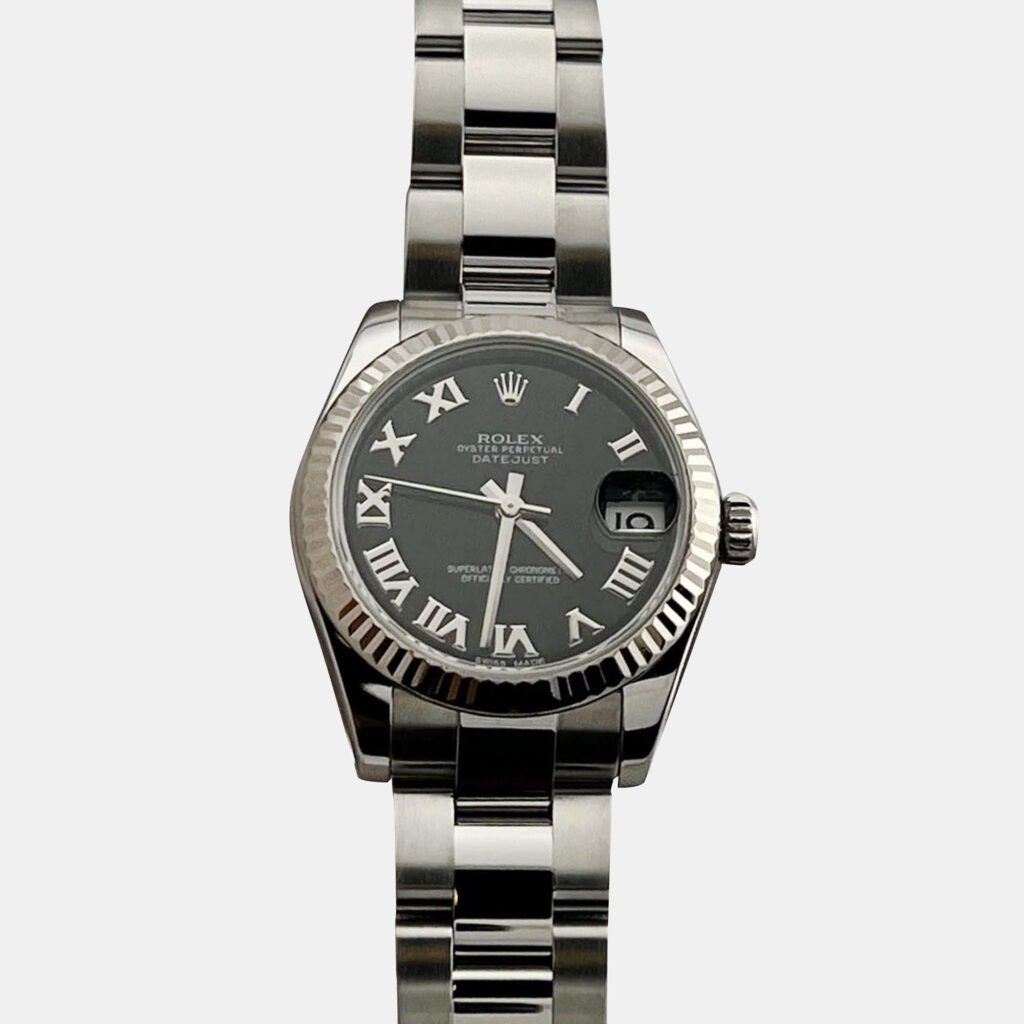 Rolex Datejust 178274 Automatic Black Roman Dial Stainless Steel 18k White Gold Women's Wristwatch 31mm Rolex Datejust 178274 Automatic Black Roman Dial Stainless Steel 18k White Gold Women's Wristwatch 31mm
