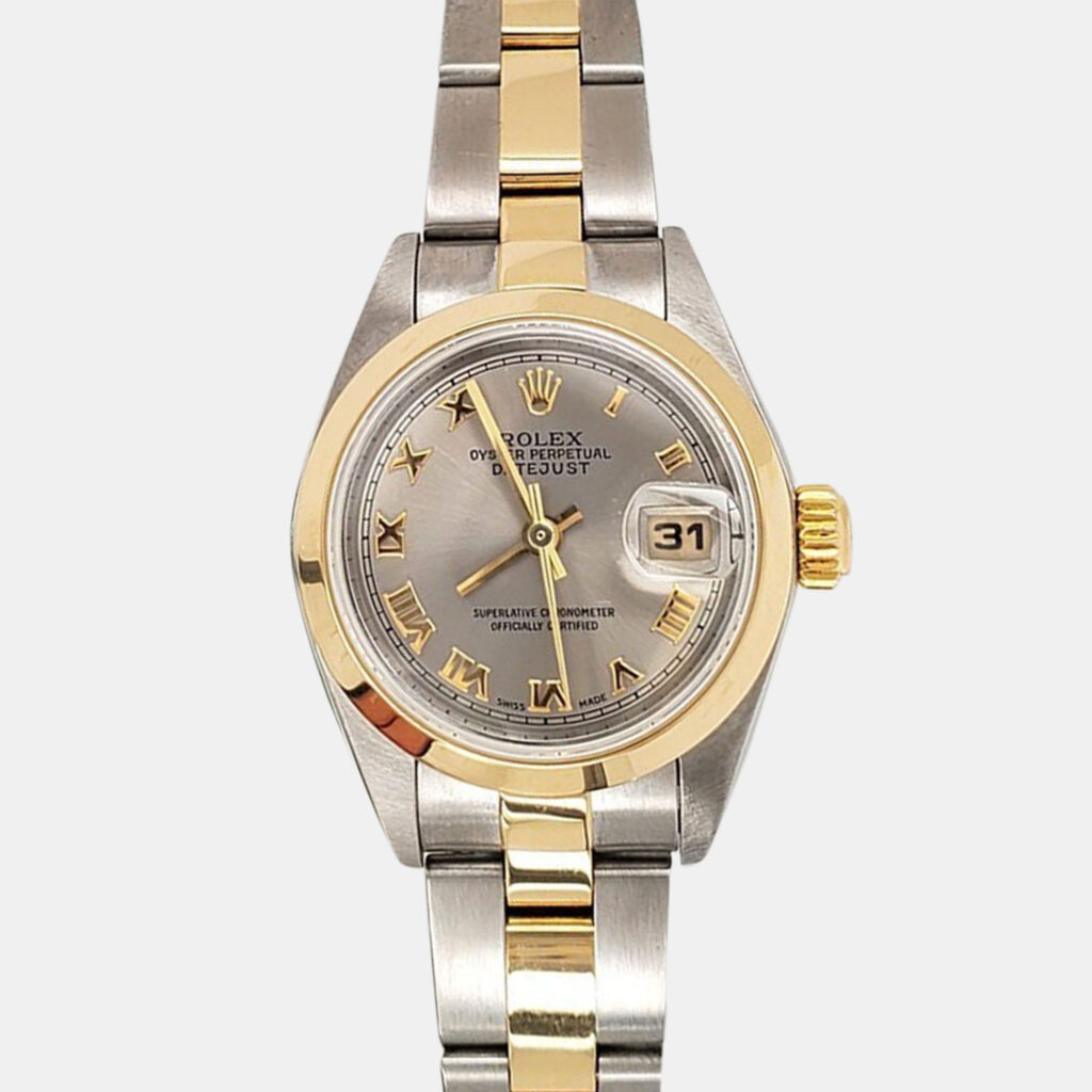Rolex Datejust 79163 Automatic Gray Roman Dial 18k Yellow Gold Stainless Steel Women's Wristwatch 26 mm Rolex Datejust 79163 Automatic Gray Roman Dial 18k Yellow Gold Stainless Steel Women's Wristwatch 26 mm