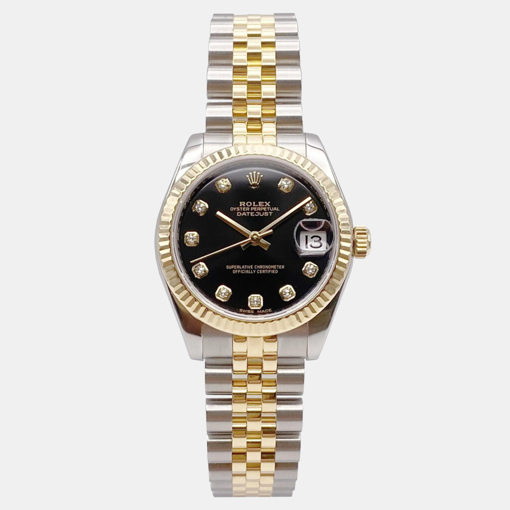 Rolex Datejust 178273 Automatic Black Dial Stainless Steel 18k Yellow Gold Diamond Women's Wristwatch 31mm Rolex Datejust 178273 Automatic Black Dial Stainless Steel 18k Yellow Gold Diamond Women's Wristwatch 31mm