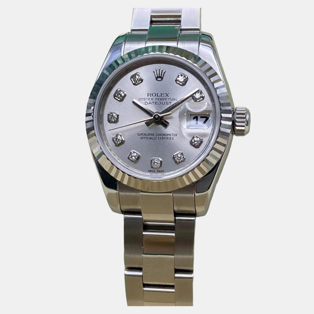Rolex Datejust 179174 Automatic Silver Diamond Dial Stainless Steel Women's Wristwatch 26mm Rolex Datejust 179174 Automatic Silver Diamond Dial Stainless Steel Women's Wristwatch 26mm