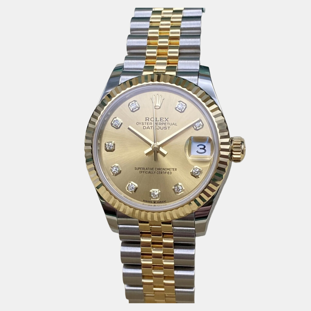 luxury-women-rolex-used-watches-p1245950-003-1.jpg Rolex Datejust 278273 Automatic Champagne Diamond Dial 18K Yellow Gold Stainless Steel Women's Wristwatch 31 mm