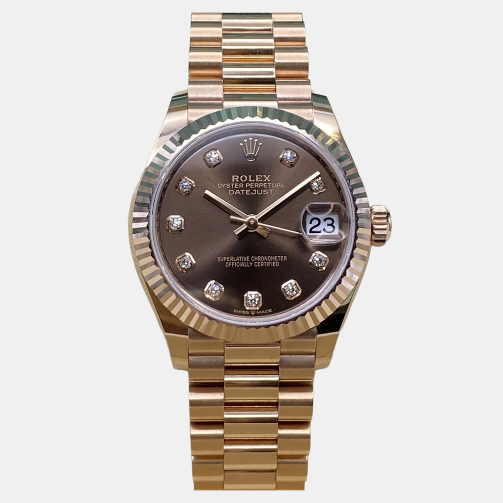 Rolex Datejust 278275 Automatic Chocolate Diamond Dial 18K Rose Gold Women's Wristwatch 31 mm President Bracelet Rolex Datejust 278275 Automatic Chocolate Diamond Dial 18K Rose Gold Women's Wristwatch 31 mm President Bracelet