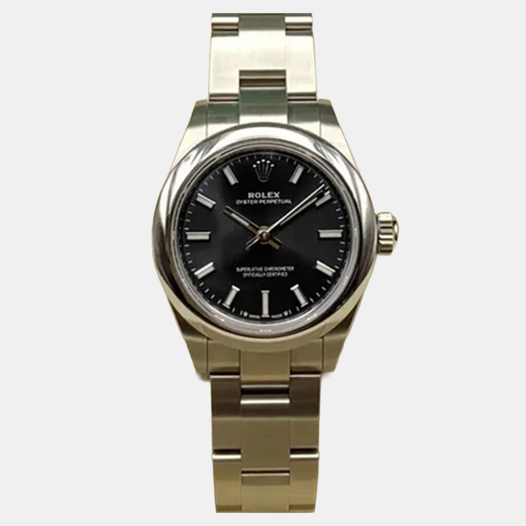 Rolex Oyster Perpetual 276200 Automatic Black Dial Stainless Steel Women's Wristwatch 28 mm