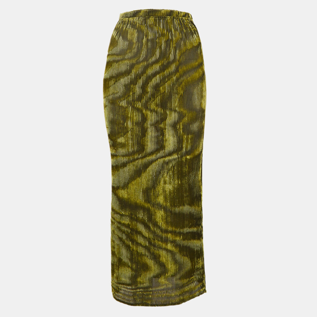 Ronny Kobo Green/Black Devore Midi Jay Skirt S Ronny Kobo Green/Black Devore Midi Jay Skirt S