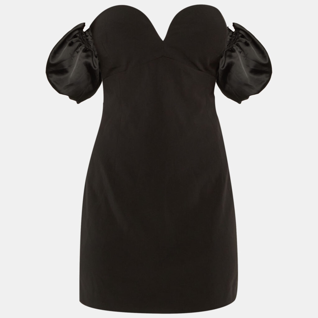 Ronny Kobo Black Crepe Andrea Off-The-Shoulder Mini Dress M Ronny Kobo Black Crepe Andrea Off-The-Shoulder Mini Dress M