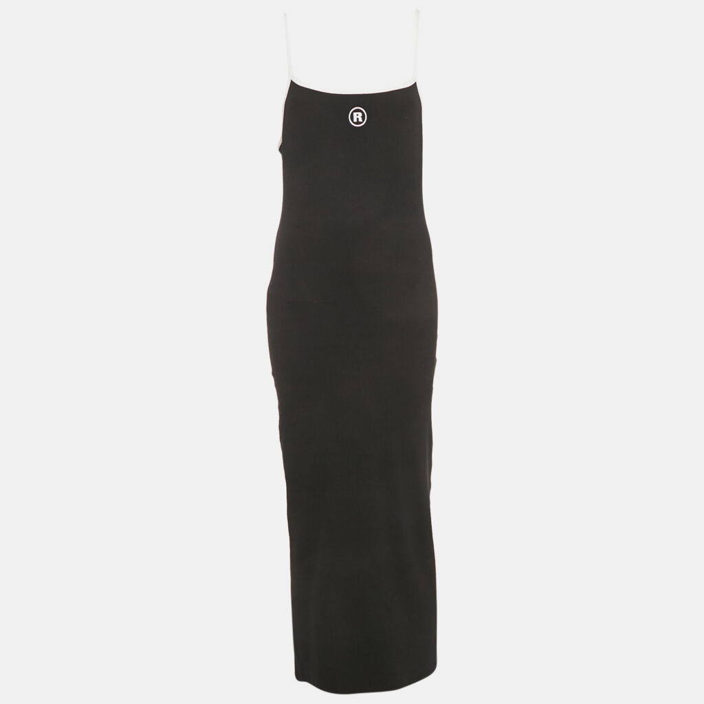 ROTATE Birger Christensen Black Rib Knit Midi Dress M