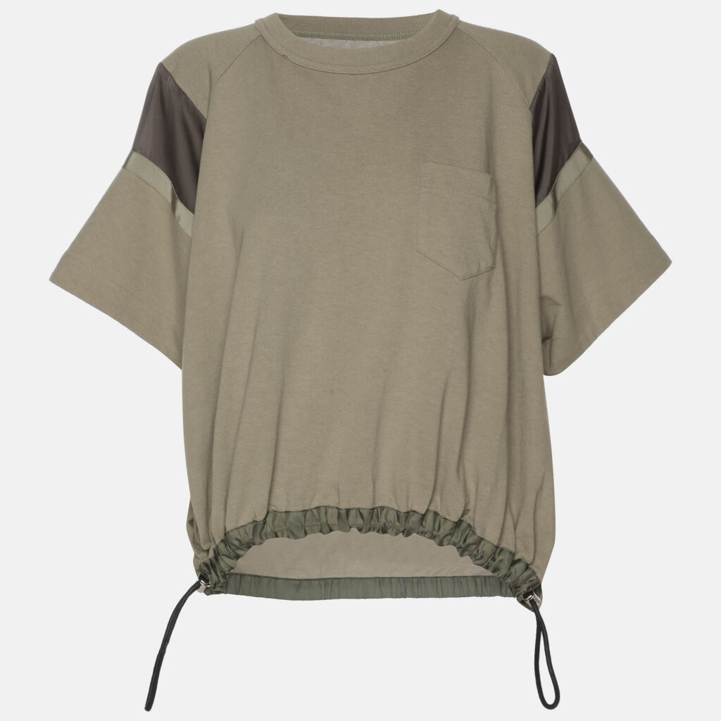 Sacai Green Jersey Drawstring Tops S Sacai Green Jersey Drawstring Tops S