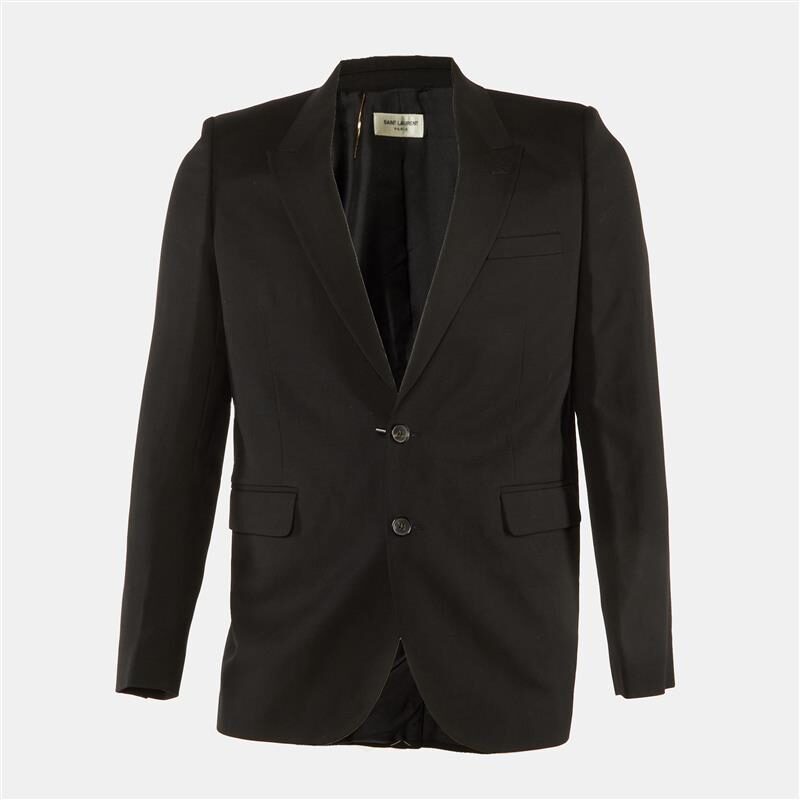 Saint Laurent Paris Black Wool Tailored Blazer L