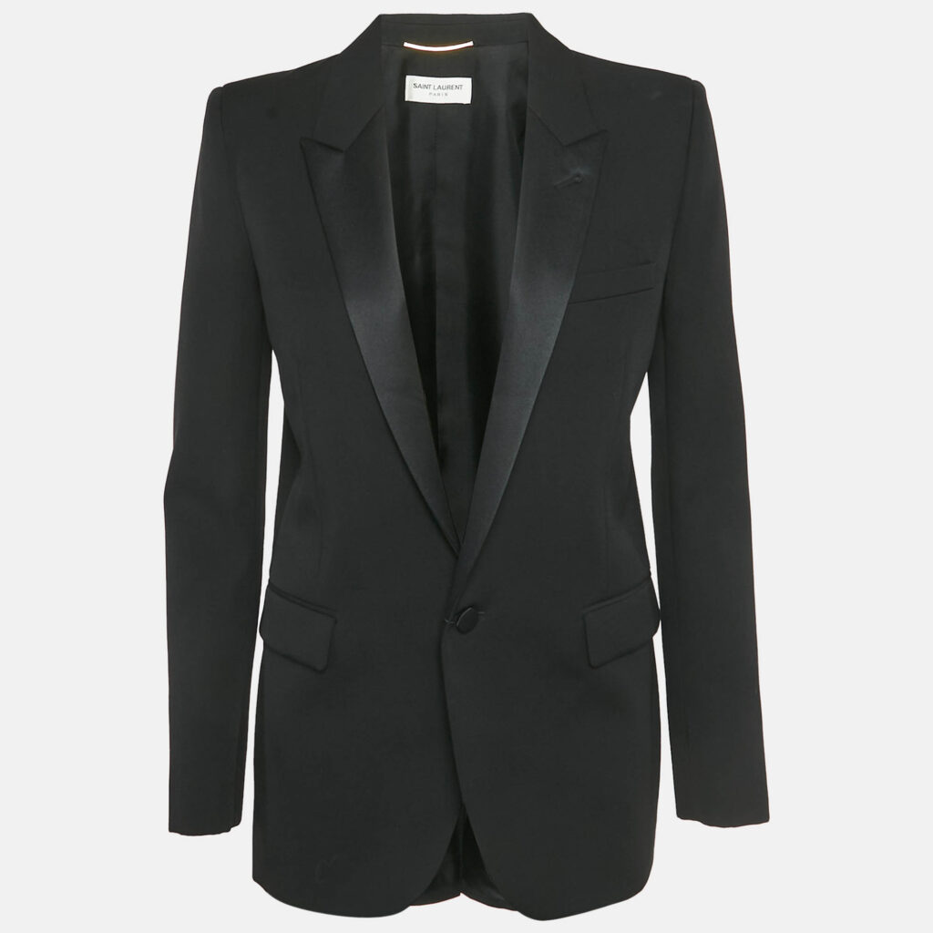Saint Laurent Paris Wool Button Front Tuxedo Jacket M Saint Laurent Paris Wool Button Front Tuxedo Jacket M