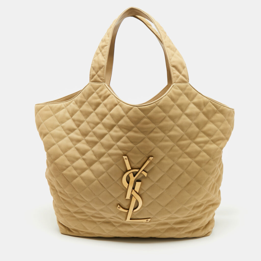 Saint Laurent Beige Quilted Nubuck Maxi Icare Shopping Tote Saint Laurent Beige Quilted Nubuck Maxi Icare Shopping Tote