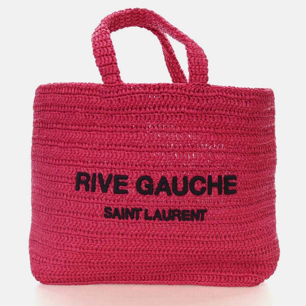 Saint Laurent Rive Gauche Raffia Tote Bag