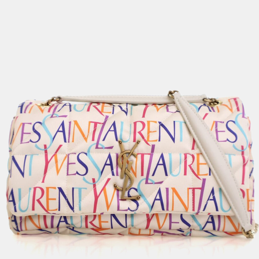 Saint Laurent Medium Multicolor Silk Printed Monogram Jamie Bag