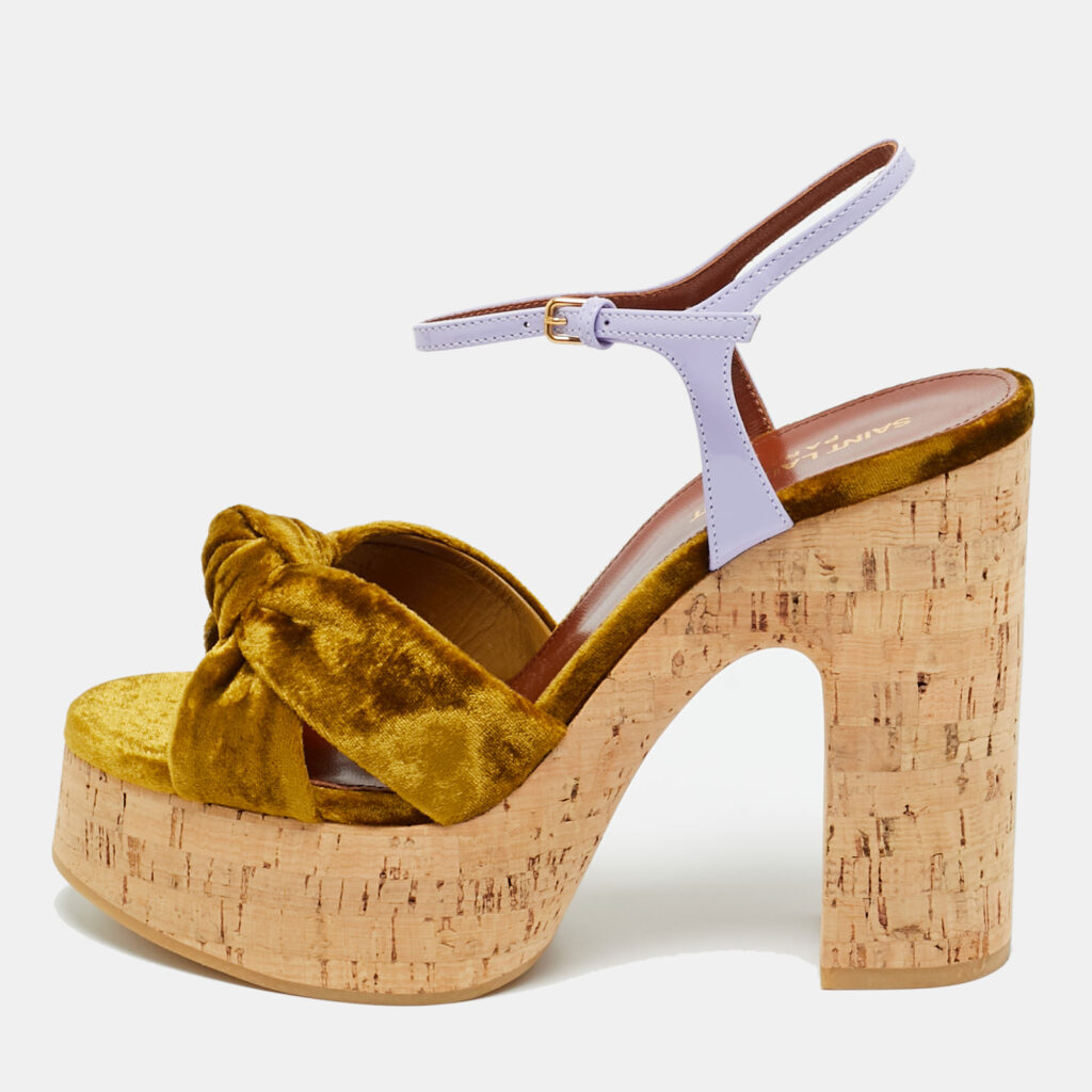 luxury-women-saint-laurent-paris-new-shoes-p1245508-001-1.jpg Saint Laurent Gold/Lilac Velvet and Patent Leather Bianca Sandals Size 39