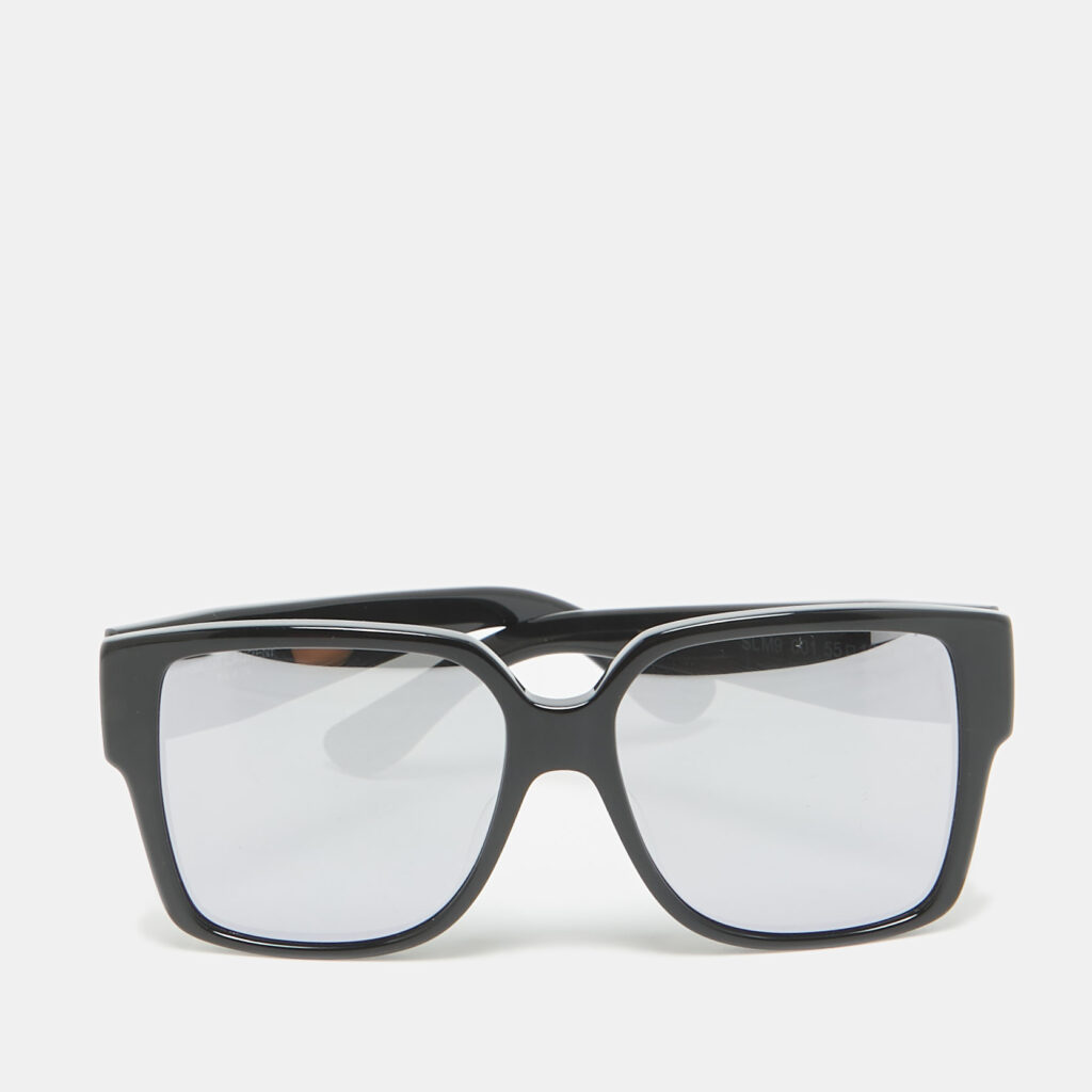 Saint Laurent Black/Silver SLM9 001 Mirror Square Sunglasses Saint Laurent Black/Silver SLM9 001 Mirror Square Sunglasses
