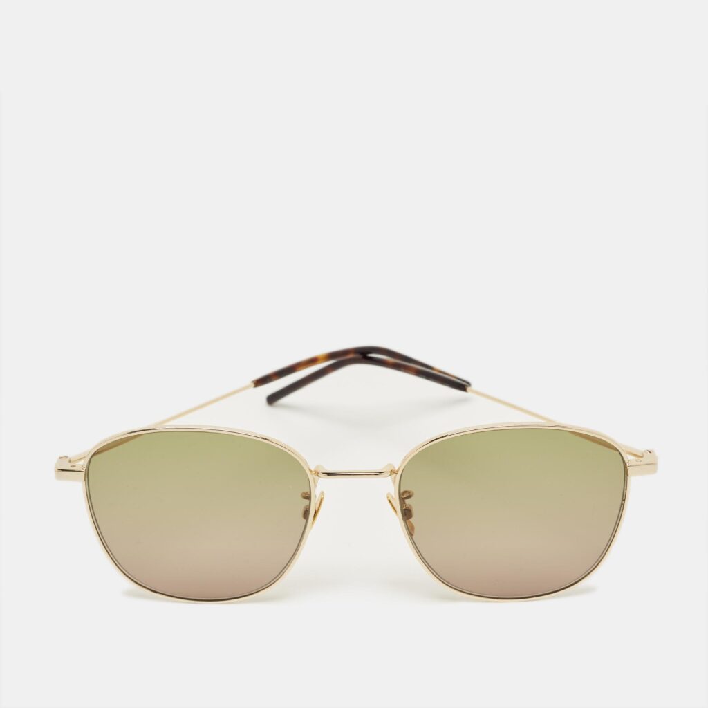 Saint Laurent Green/Gold Tone Gradient SL 273/K Square Sunglasses Saint Laurent Green/Gold Tone Gradient SL 273/K Square Sunglasses