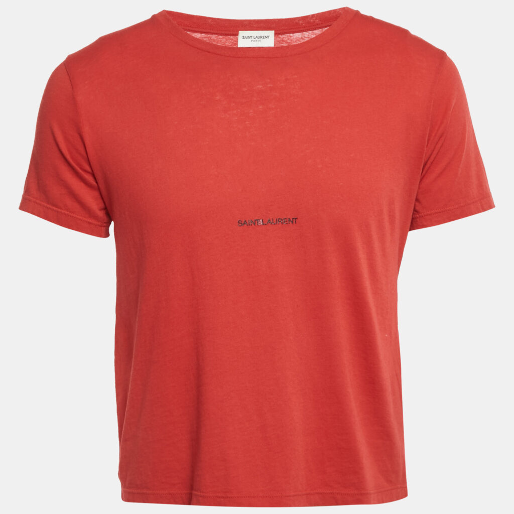 Saint Laurent Paris Red Logo Print Jersey T-Shirt M Saint Laurent Paris Red Logo Print Jersey T-Shirt M