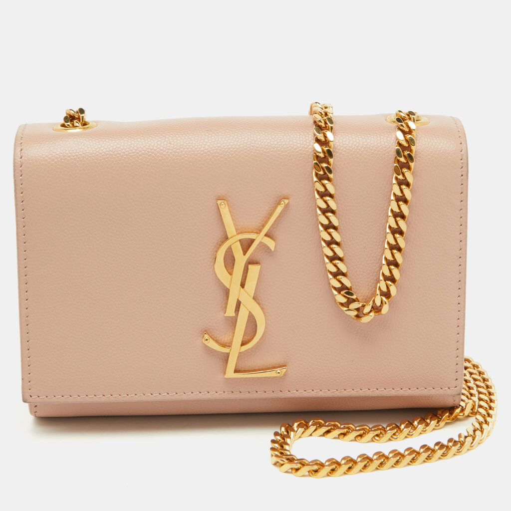 Saint Laurent Poudre Beige Grain Leather Small Kate Shoulder Bag Saint Laurent Poudre Beige Grain Leather Small Kate Shoulder Bag
