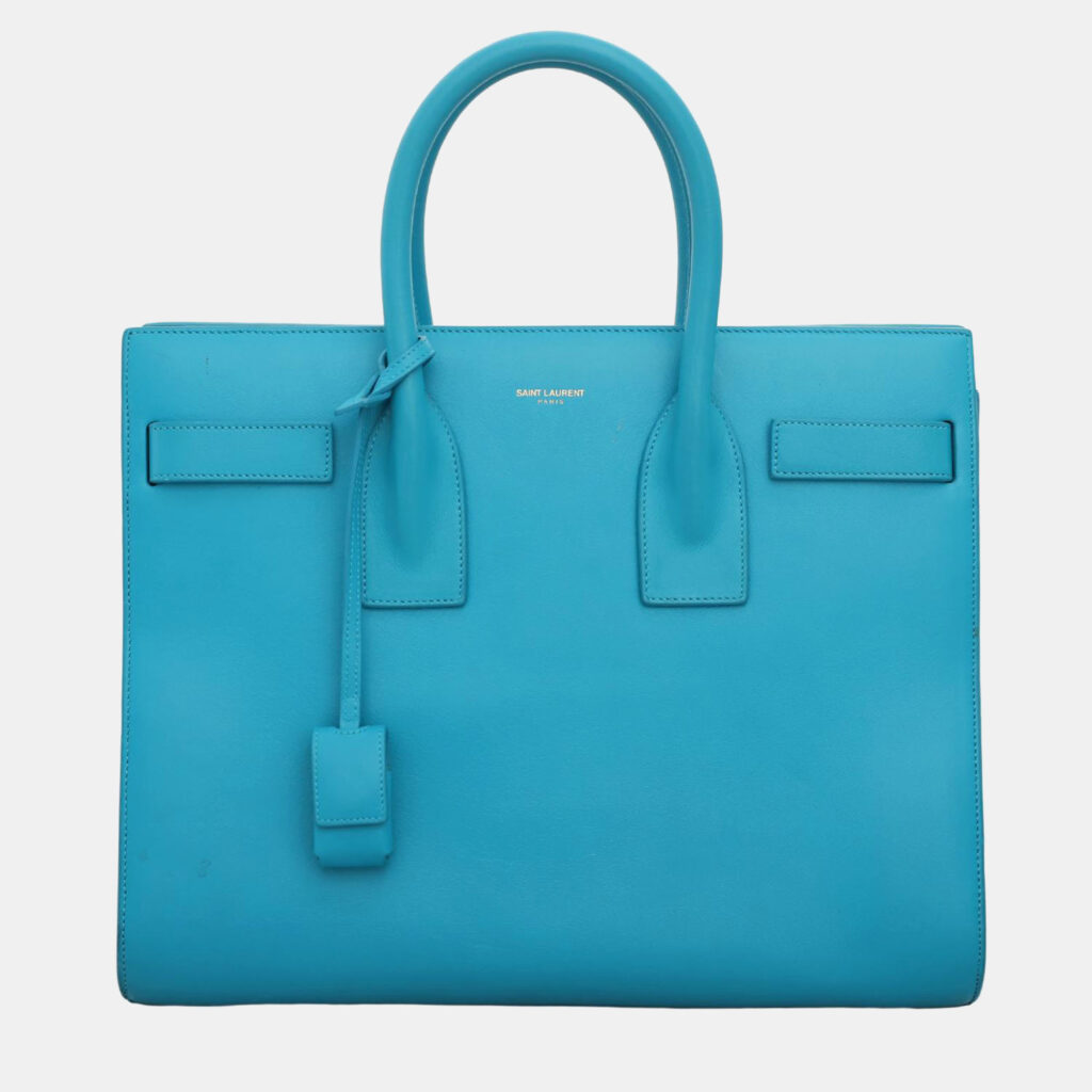Saint Laurent Aqua Blue Leather Small Sac De Jour Bag Saint Laurent Aqua Blue Leather Small Sac De Jour Bag