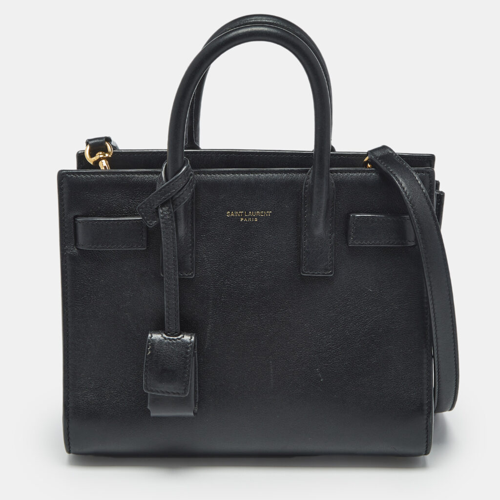 Saint Laurent Black Leather Nano Classic Sac De Jour Tote Saint Laurent Black Leather Nano Classic Sac De Jour Tote